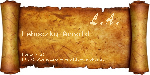 Lehoczky Arnold névjegykártya